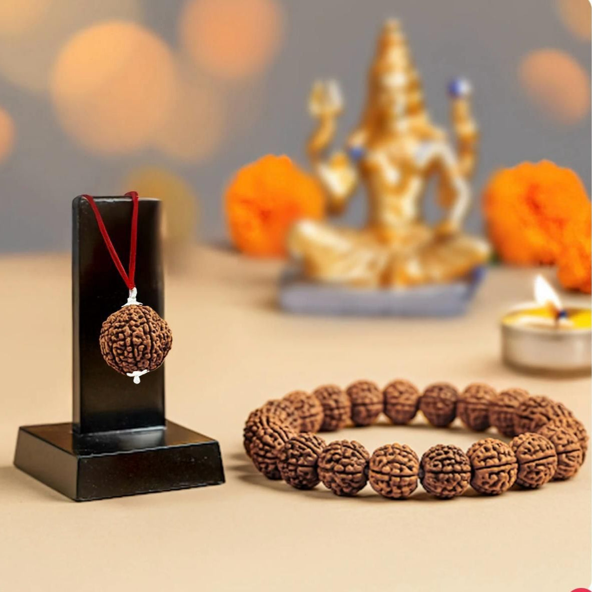 5 Mukhi Rudraksha With Bracelet