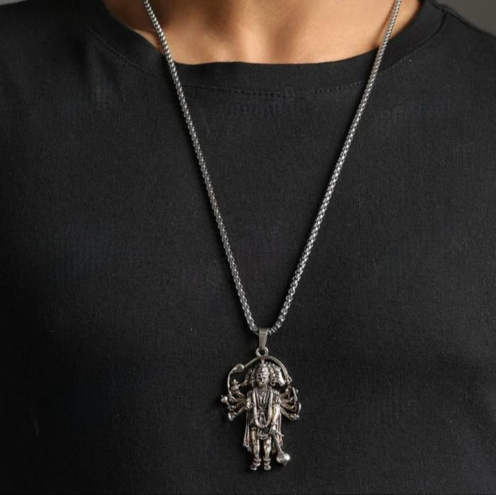 5 Mukhi Standing Hanumanji Pendant with Chain