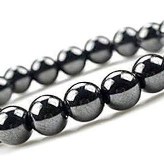 Natural Round Beads Magnetic Hematite 8mm Bracelet (Pack of 2)