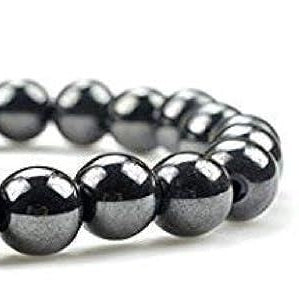 Natural Round Beads Magnetic Hematite 8mm Bracelet (Pack of 2)