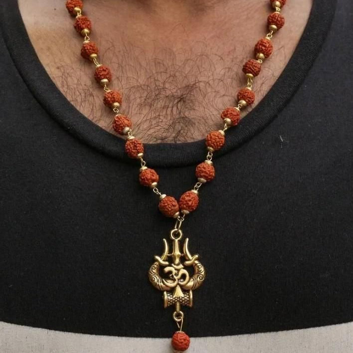 Panchmukhi Rudraksha OM Shiva Trishool Mala