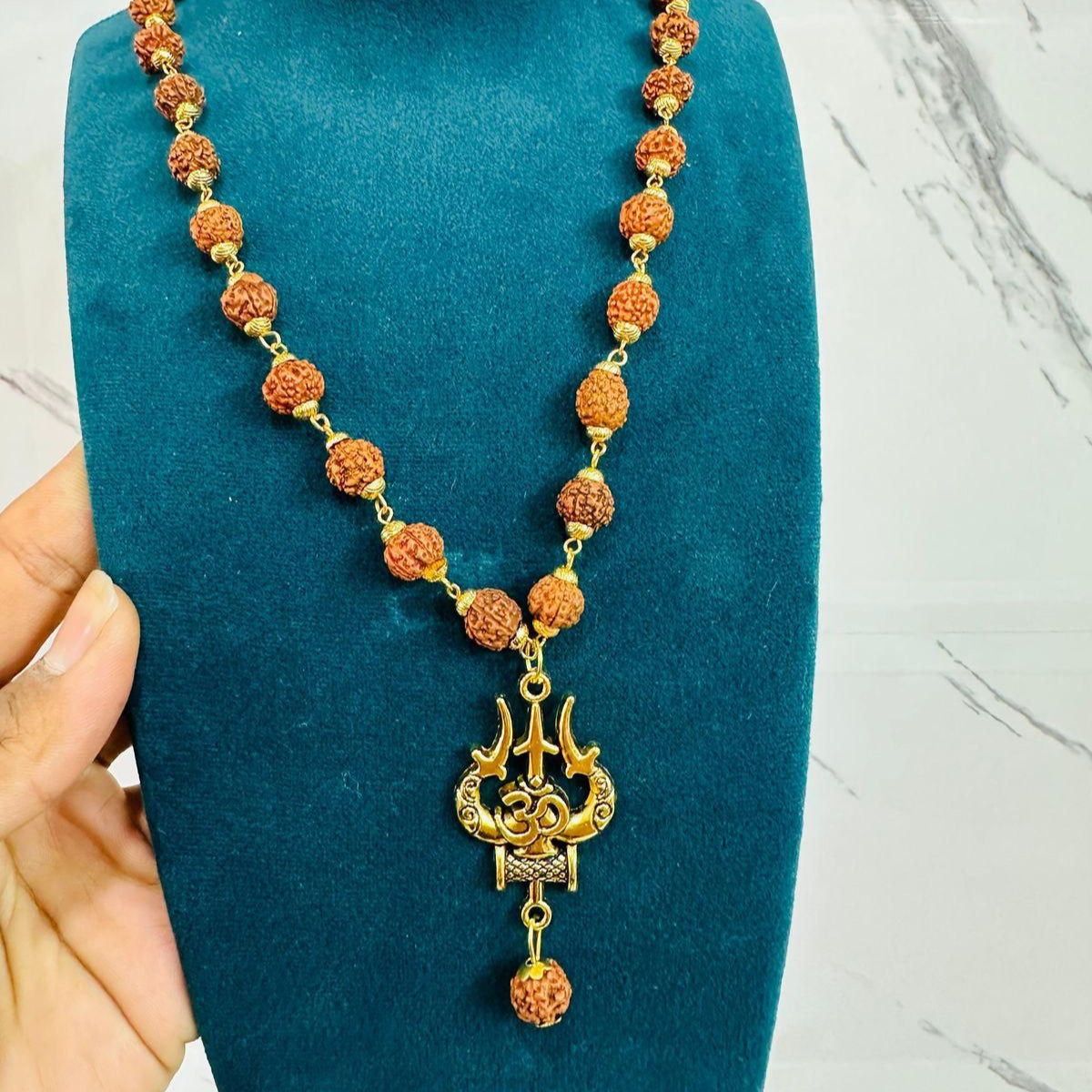 Panchmukhi Rudraksha OM Shiva Trishool Mala