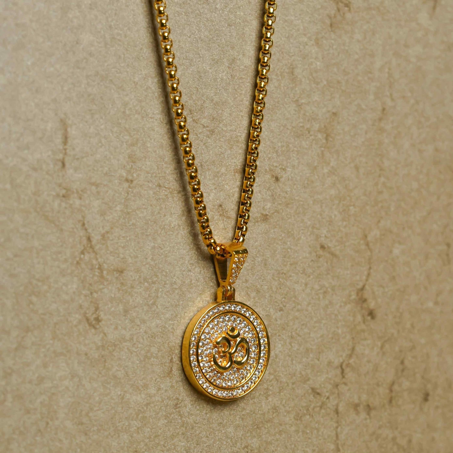Om Symbol Pendant With Chain