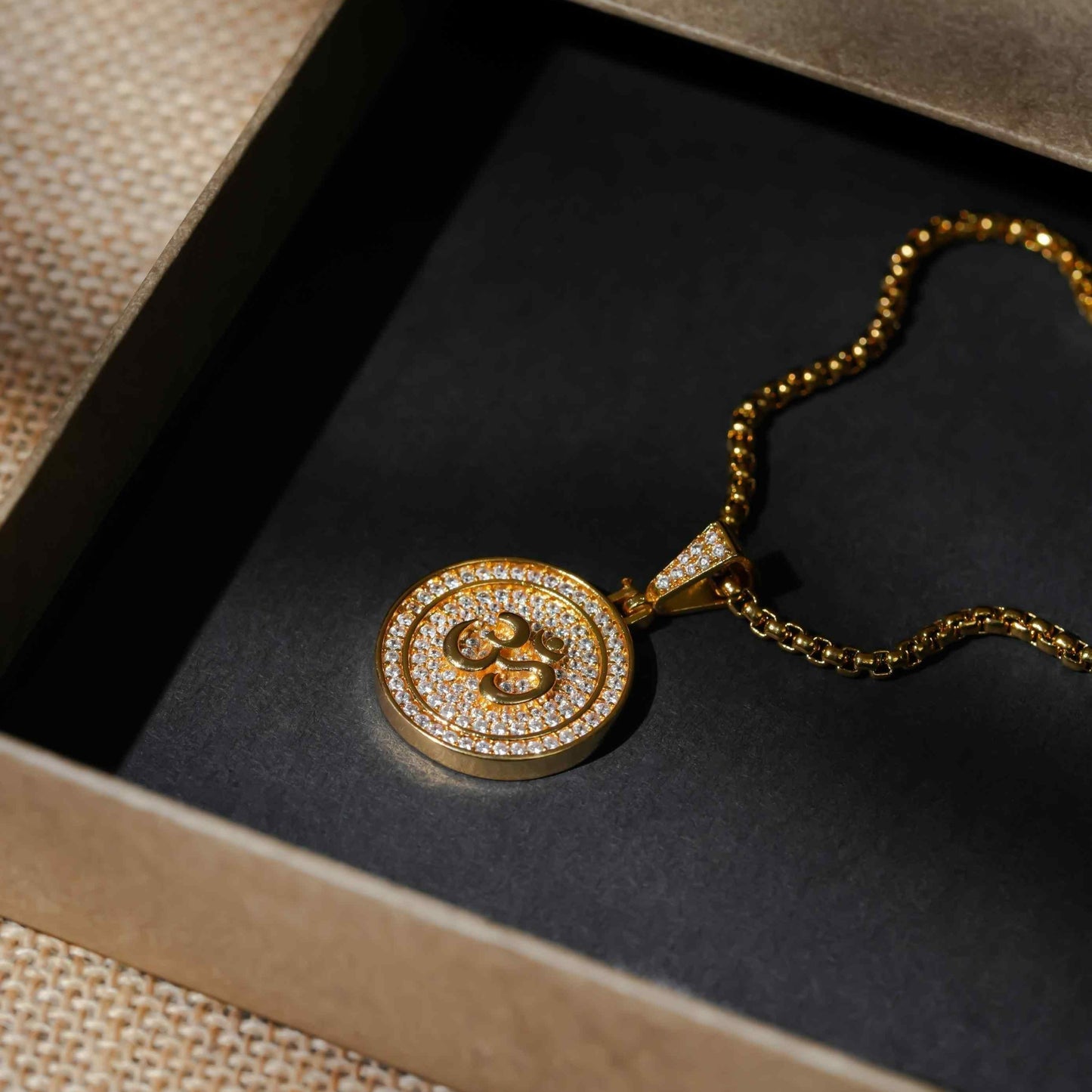 Om Symbol Pendant With Chain