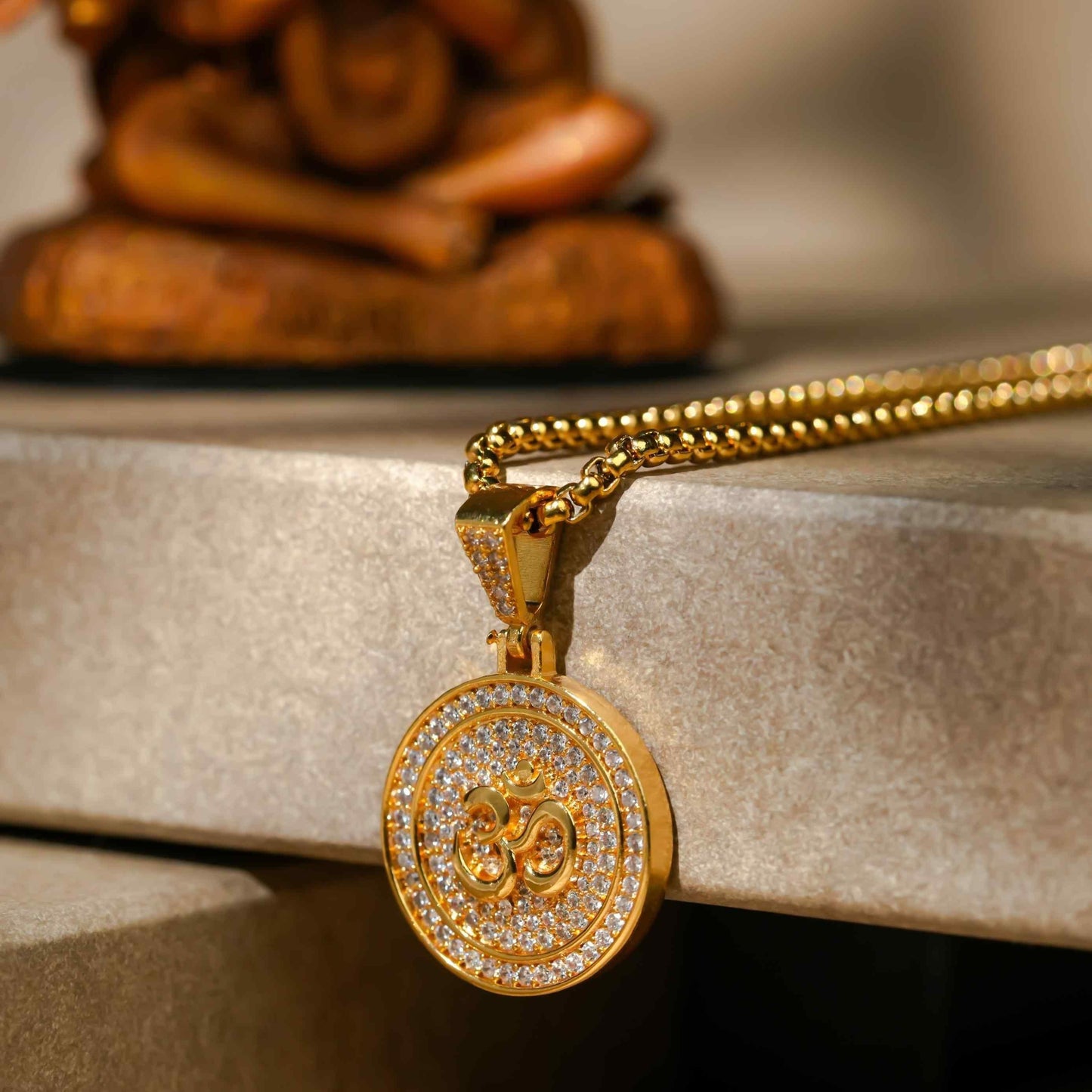 Om Symbol Pendant With Chain
