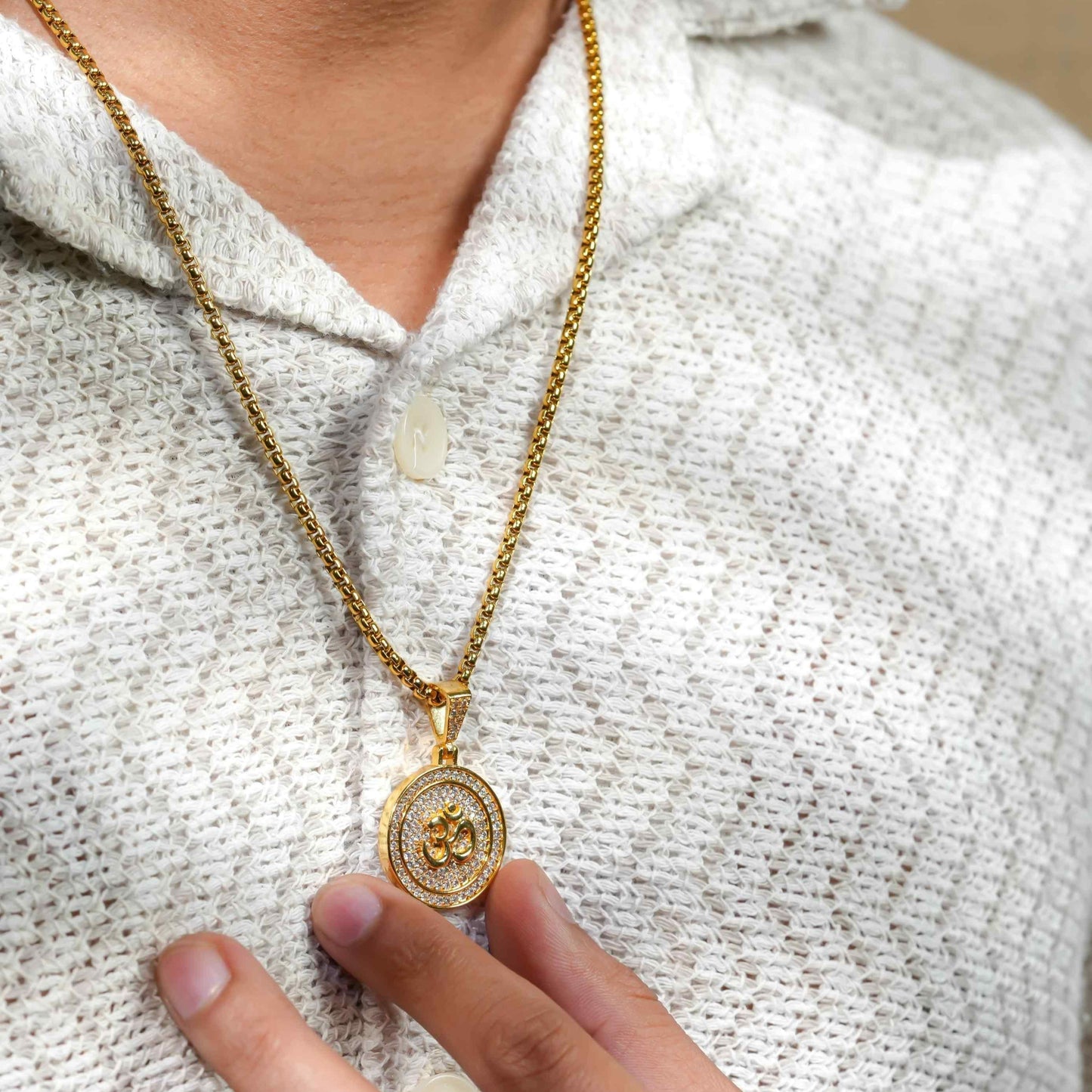 Om Symbol Pendant With Chain