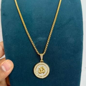 Om Symbol Pendant With Chain