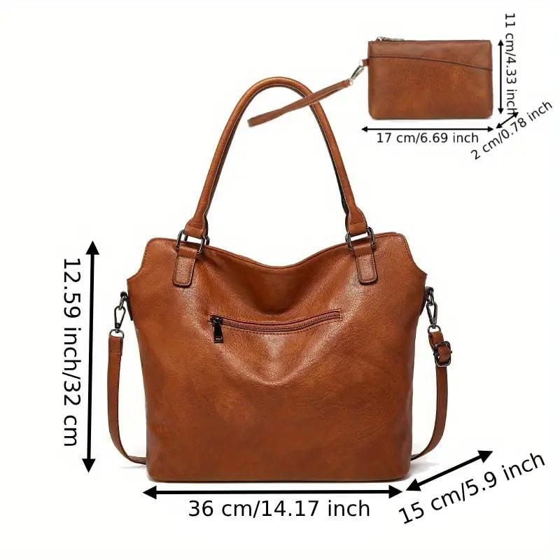 Tote Bag For Women PU Leather Hobo Bags for 2 in 1 Handbag