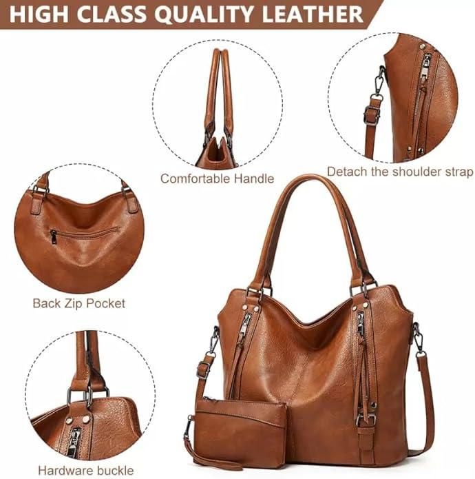 Tote Bag For Women PU Leather Hobo Bags for 2 in 1 Handbag