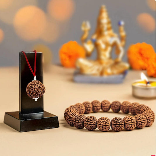5 Mukhi Rudraksha With Bracelet