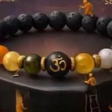 Natural Beads Om Bracelet