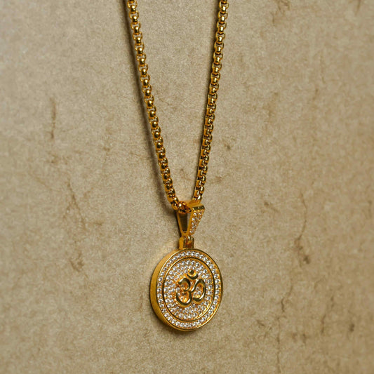 Om Symbol Pendant With Chain